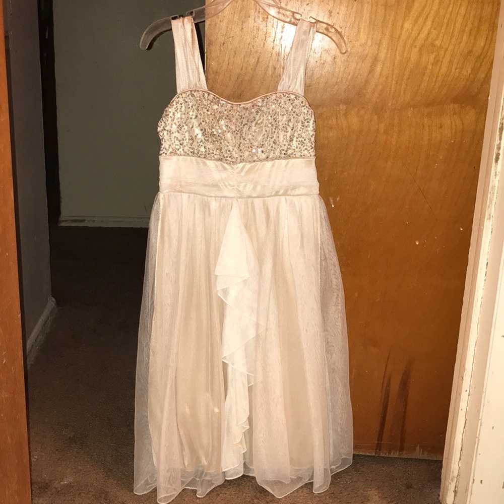 A gold, Sparkly Dress